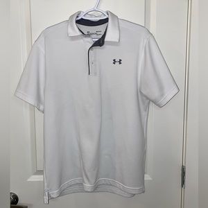 Medium underarmour men’s polo - white